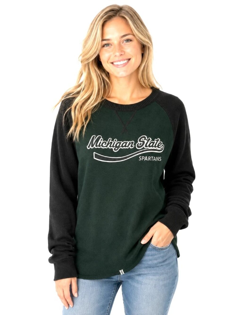 Michigan State Spartans Womens Sweater Size Small Crewneck Apres Ski Thumb Holes